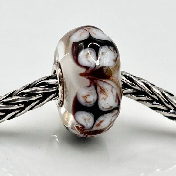 TROLLBEADS Butterfly Unique LAA 925S NEW! Dark Purple White Gold Shimmer - Picture 3 of 6